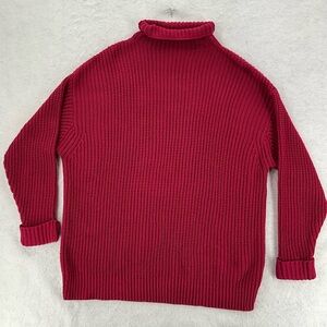 American Eagle Outfitters Women Chunky Knit Pink Oversized Pullover Sweater XS/s